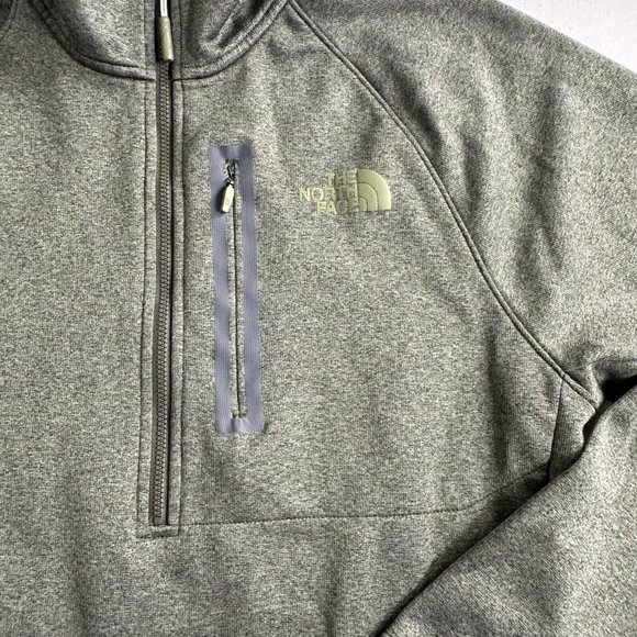 The North Face Half Zip Pullover Softshell Lined Jacket Men's Size Medium Green - Picture 3 of 8
